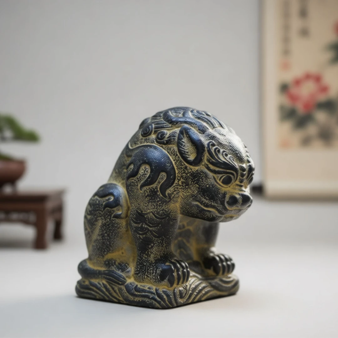 复古中式招财貔貅工艺品创意摆件适合鱼缸桌面玄关茶空间装饰