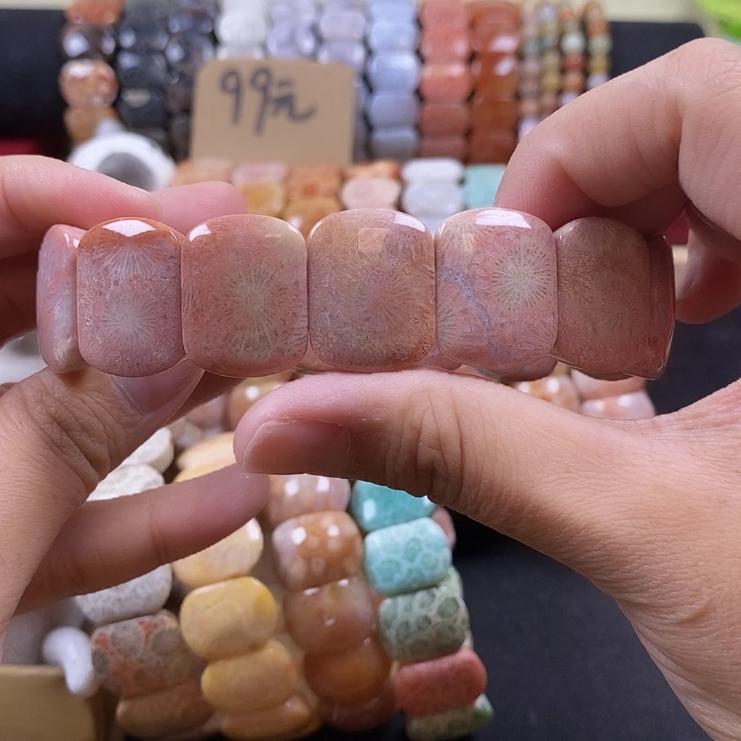 硅化珊瑚（珊瑚玉）未镶嵌手牌5