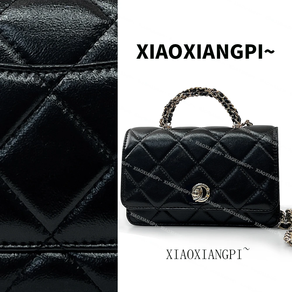 【A094】24b麻花手柄轻奢简约单肩手拎包通勤百搭斜挎包黑色经典