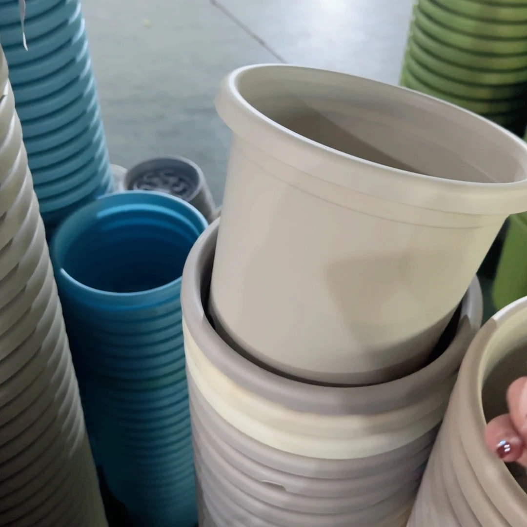 树脂四季盆3#无拖瑕疵灰白10