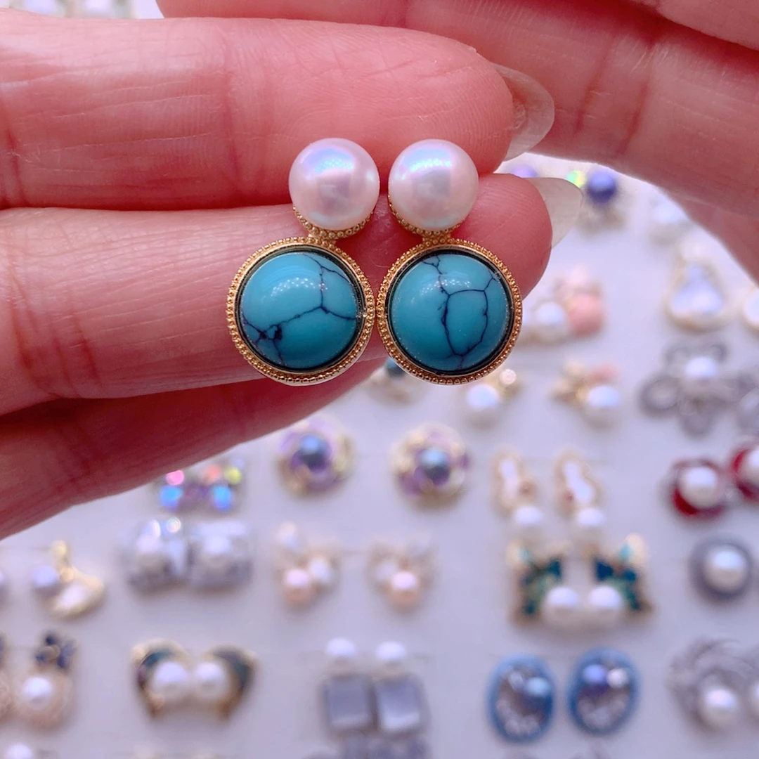 淡水珍珠合金耳饰