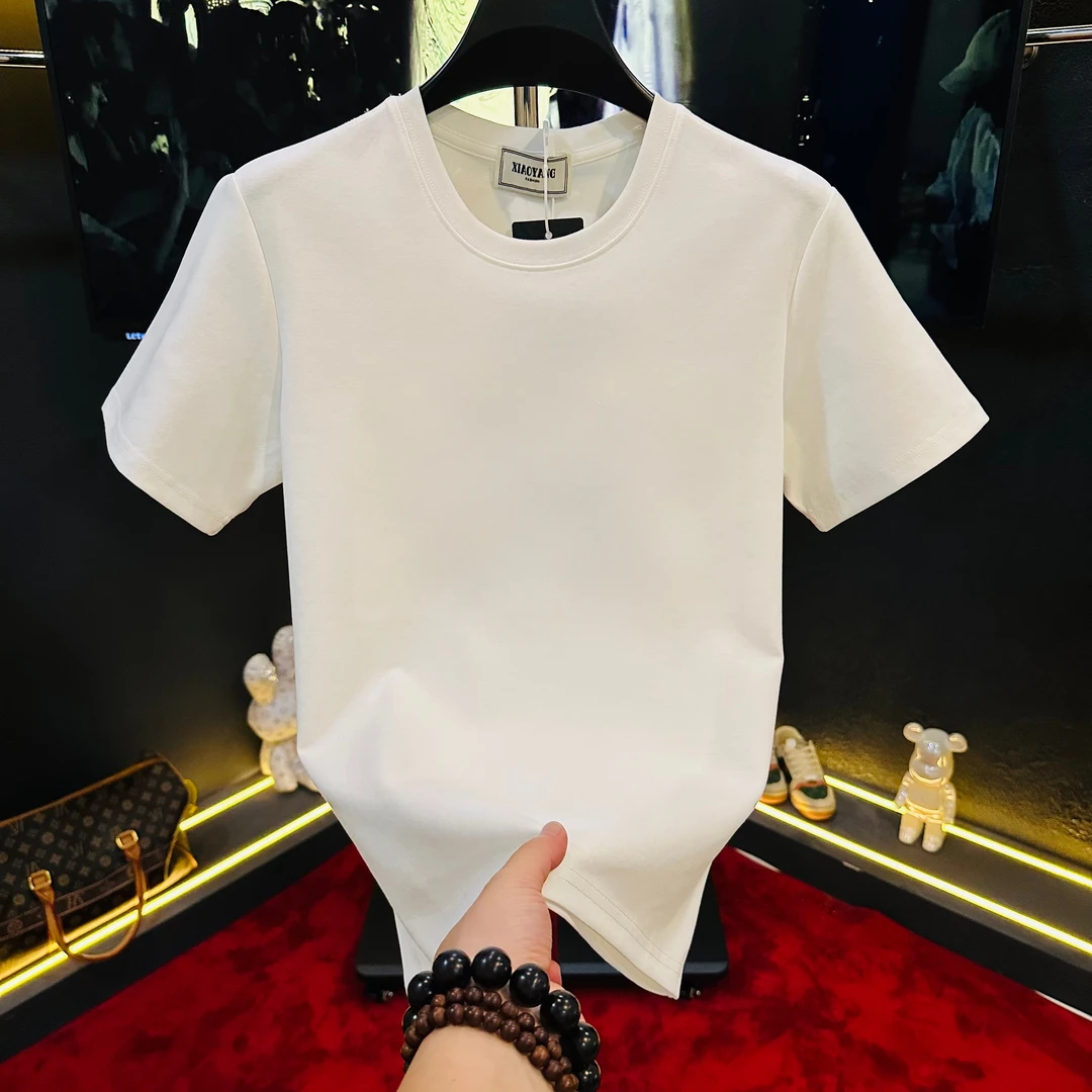 【12号链接】(薄款）网红爆款高级感痞帅短袖潮流刺绣高档精致男士