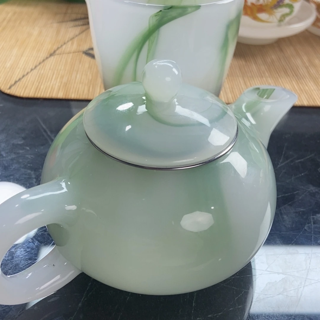 广***司陶瓷飘绿壶➕公道杯