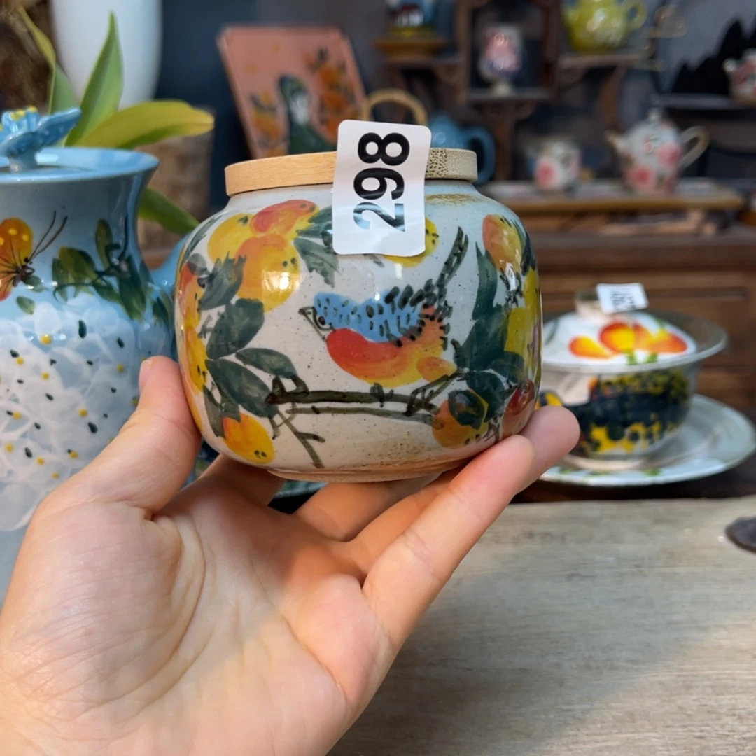 壶素浅陶瓷手工手绘