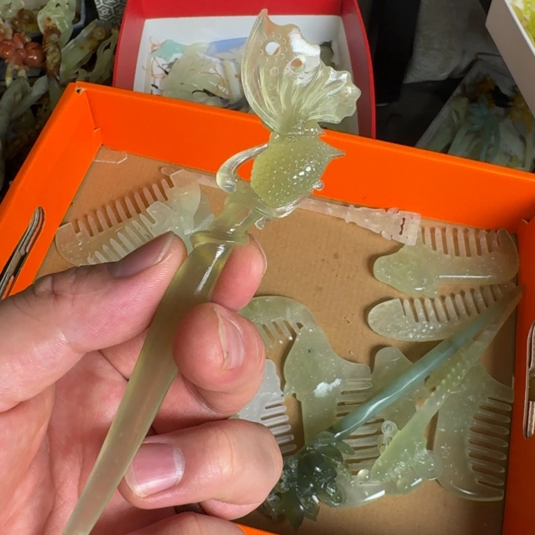 岫玉发饰未镶嵌明君玉簪就是好看