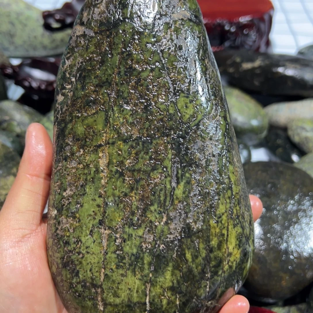 未镶嵌蛇纹石玉西藏藏玉药王石用****2
