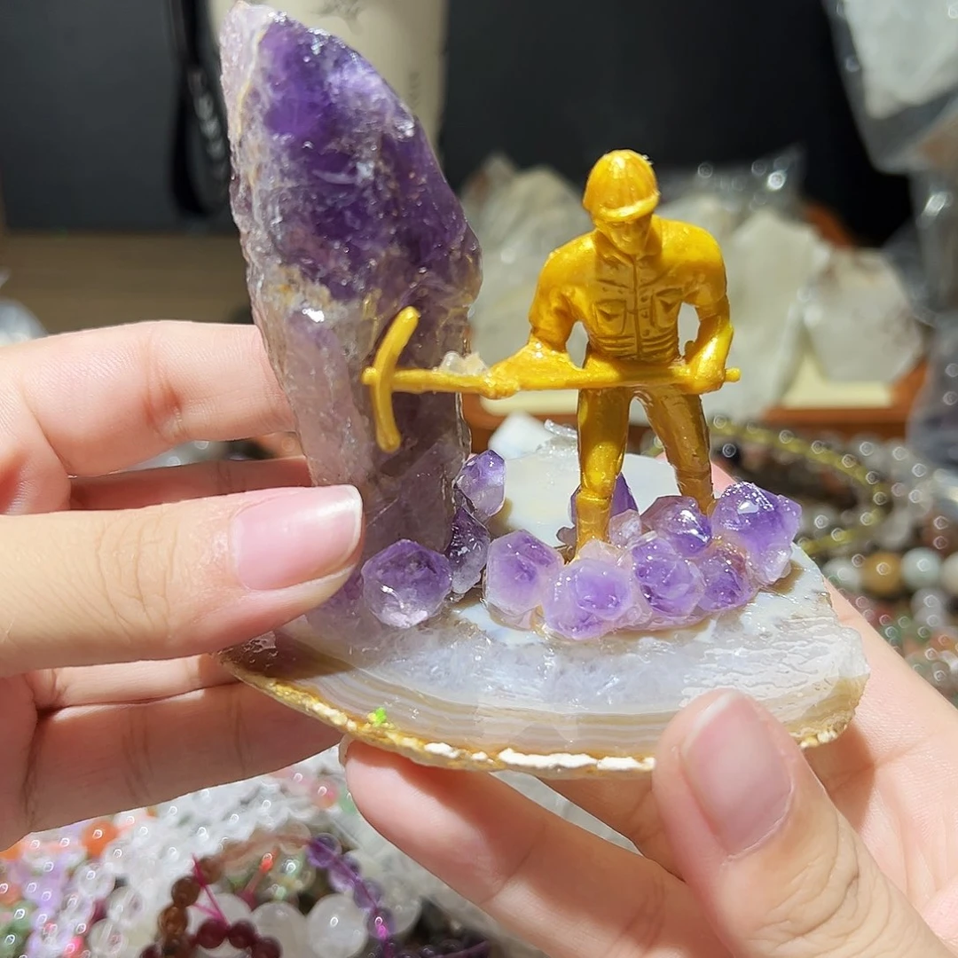 水晶手链未镶嵌紫水晶摆件34号