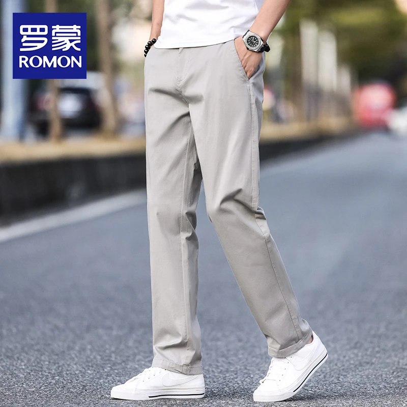 罗蒙男裤休闲裤男装薄款直筒宽松轻商务高档裤子男款夏季男士长裤