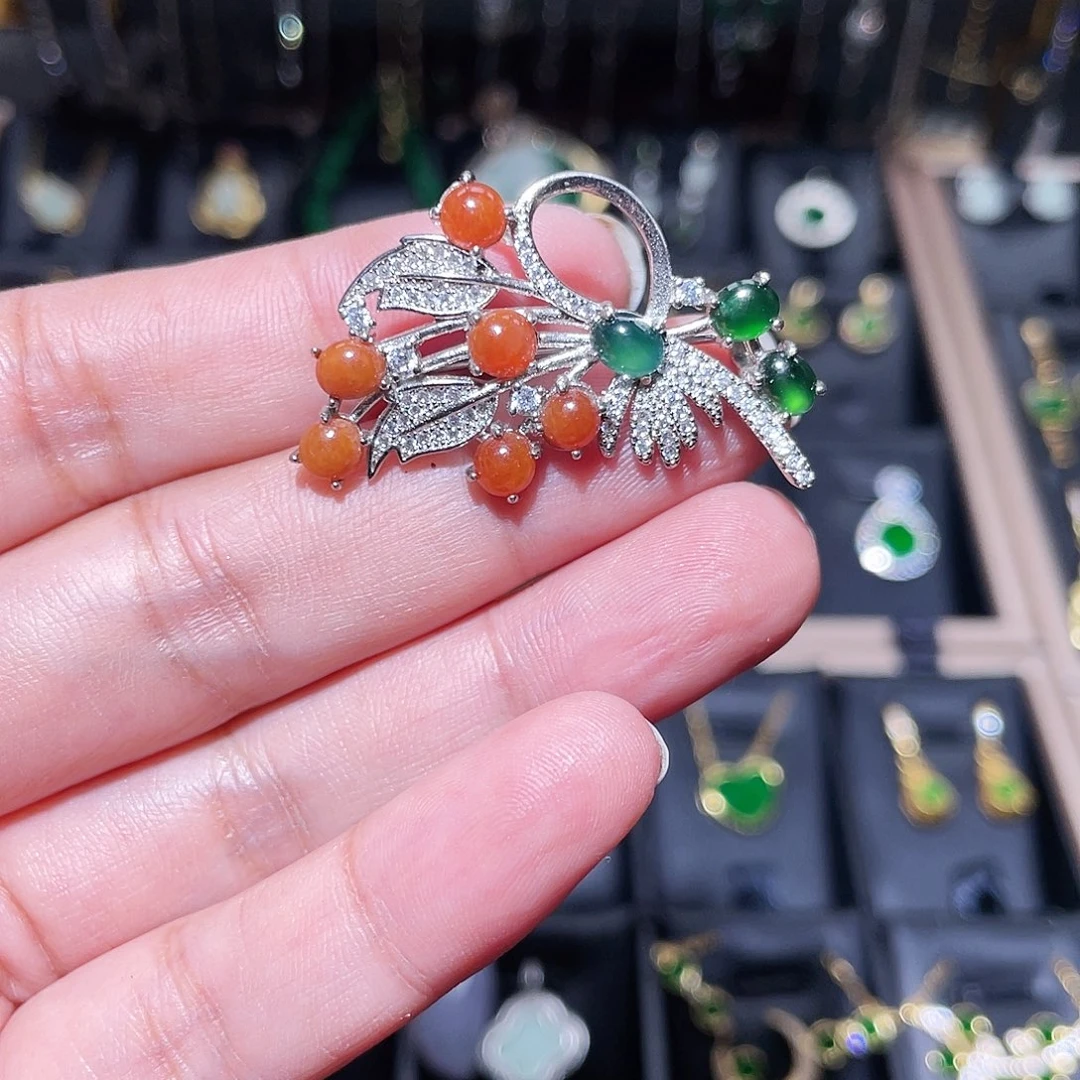 翡翠银S925镶嵌颈饰