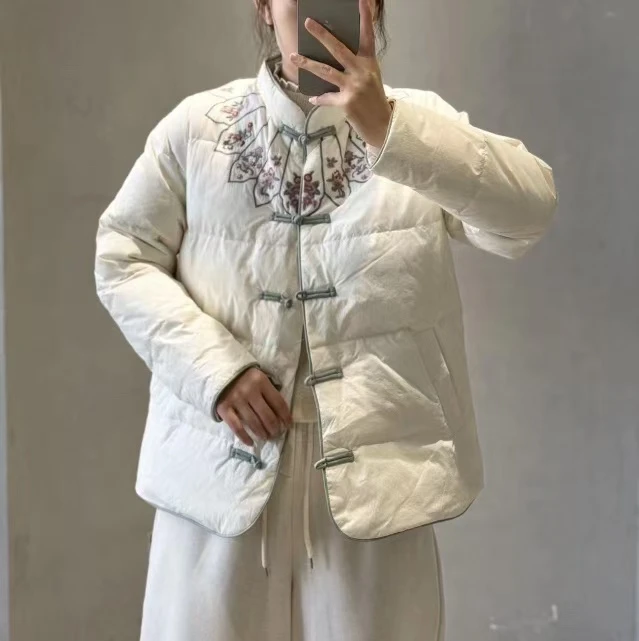 【小芬定制款】50290冬季百搭特色网红女装短款刺绣保暖羽绒服