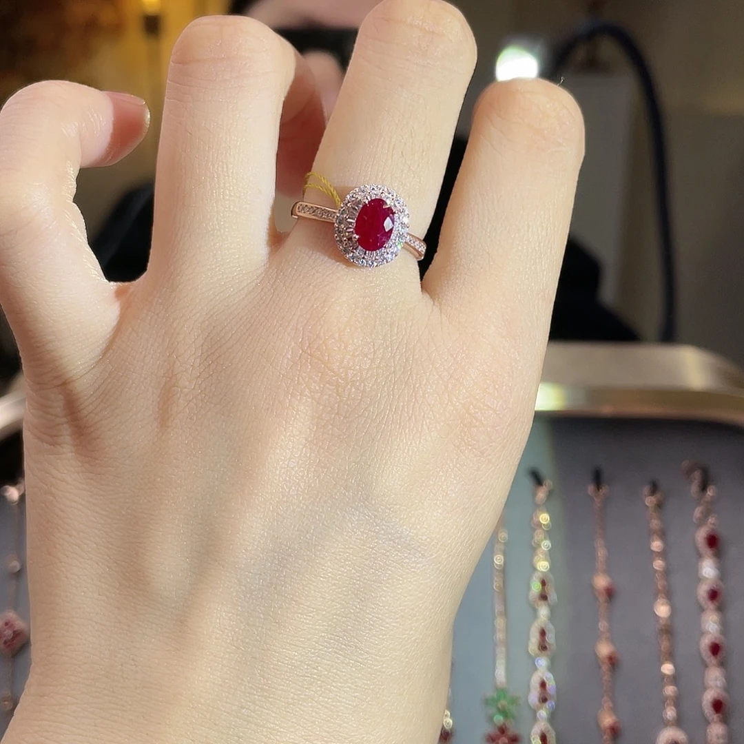 红宝石银S925镶嵌戒指