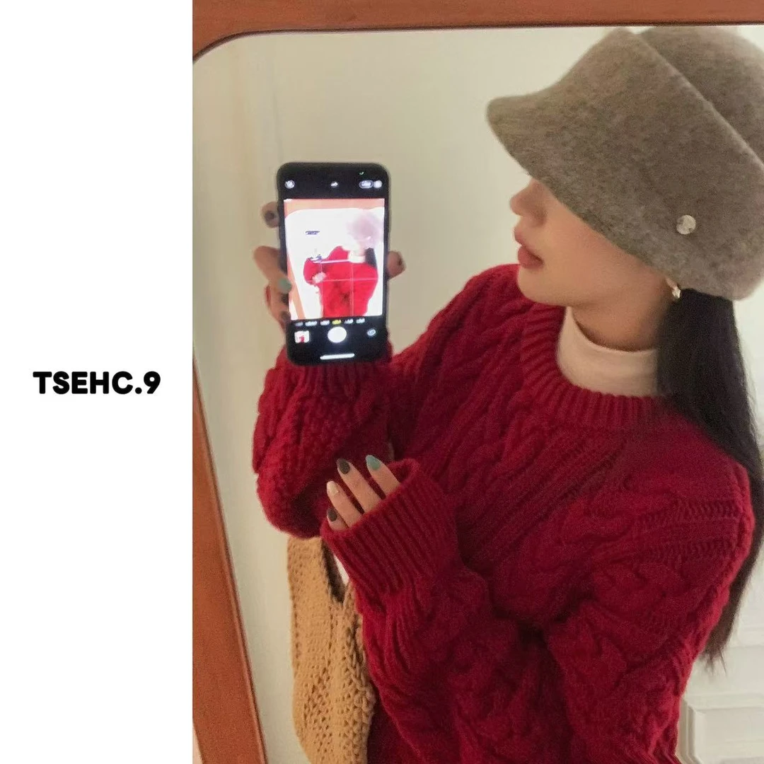 TSEHC.9韩系ins设计感气质温柔百搭显瘦时尚针织上衣女D001