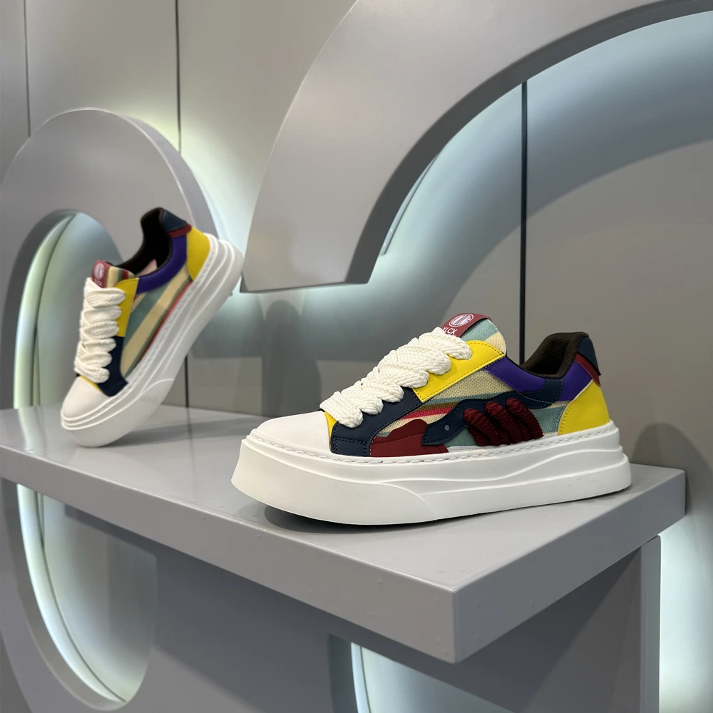 2025新款舒适休闲百搭男士拼色个性板鞋时尚低帮潮流ins风潮鞋