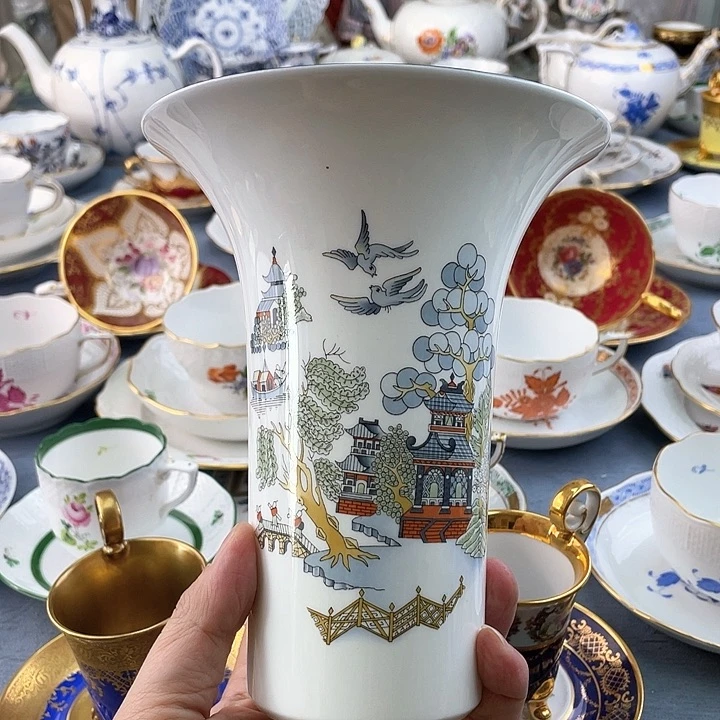 中古欧瓷咖啡杯小房子