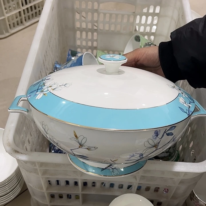 瓷片微瑕骨瓷汤锅一个水云间