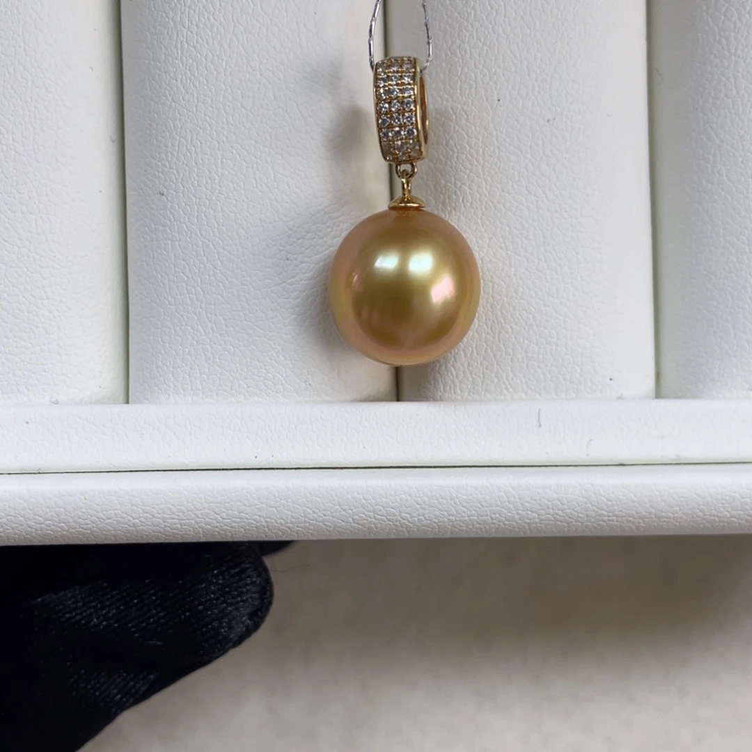 海水珍珠吊坠(赠链)18K金镶嵌12.4mm