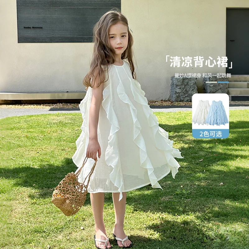 图图小象童装女童连衣裙2025夏季新款甜美优雅可爱公主裙BXQ719