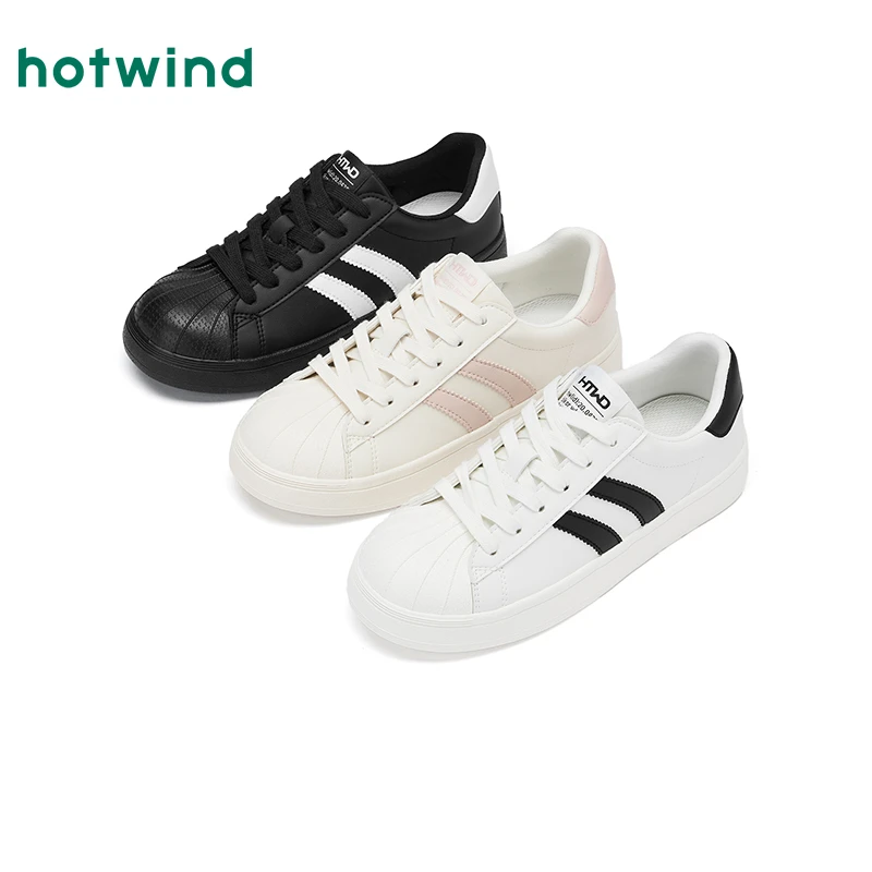 热风女轻奢软底软面高级小白鞋透气干爽舒适时尚休闲鞋H14W25722