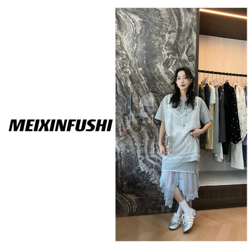 【Mei Xin】蕾丝蝴蝶结花边短袖/0231/D