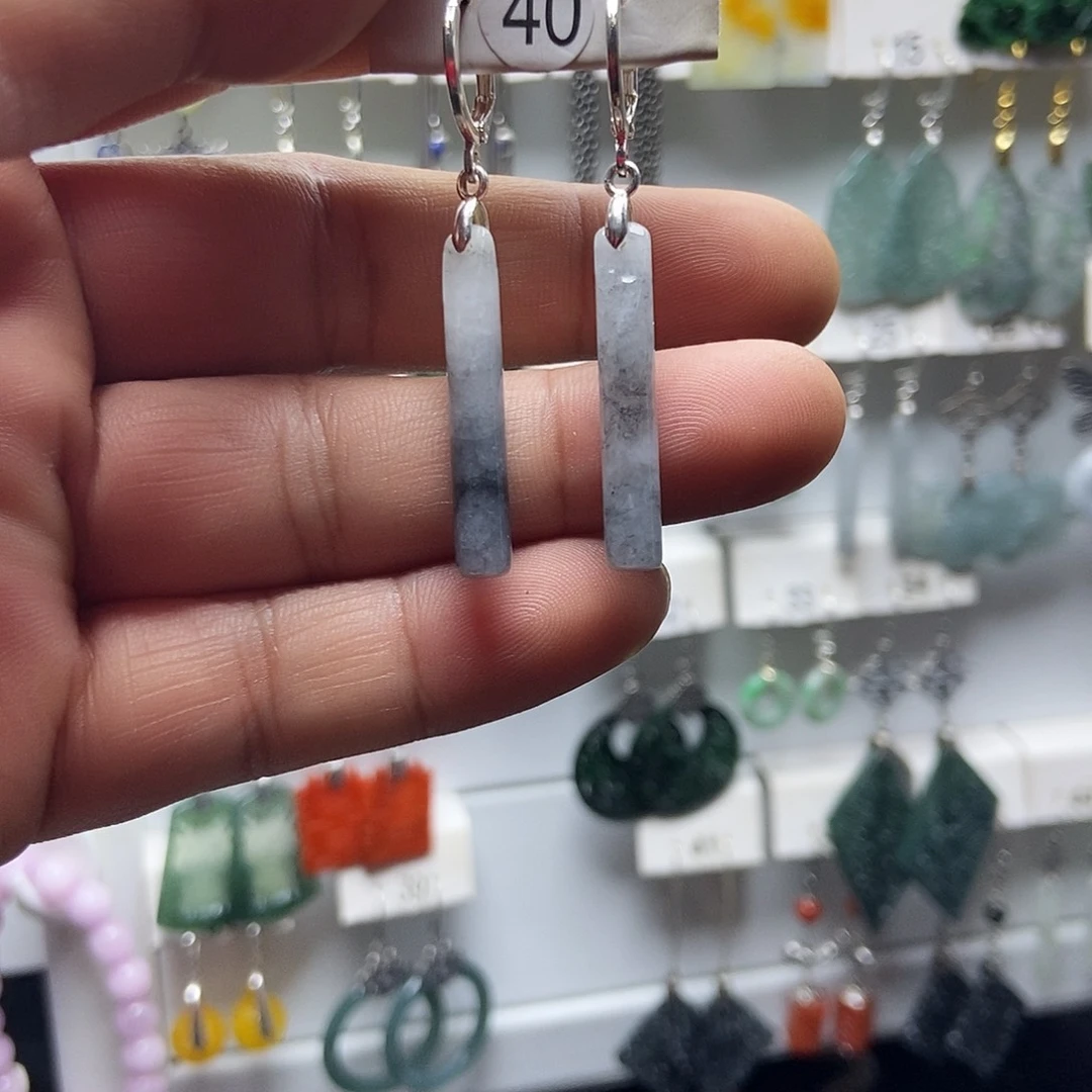 翡翠银S925镶嵌耳饰品质珠宝