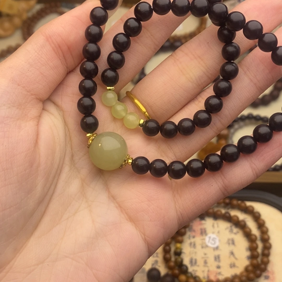 未镶嵌手串檀香紫檀（小叶紫檀）和田06