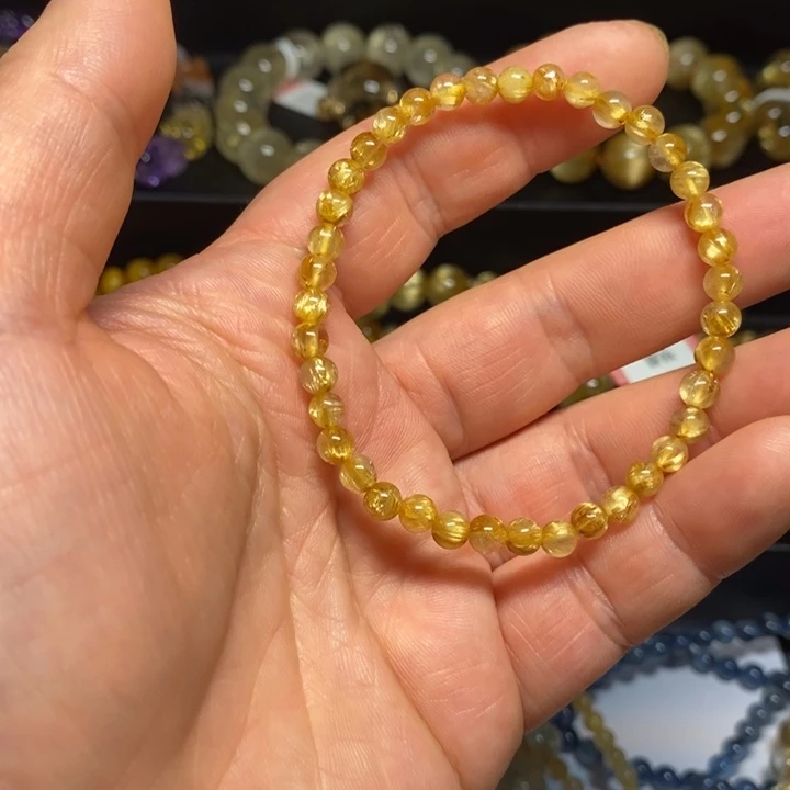 水晶手链未镶嵌蓶*天然钛晶手链