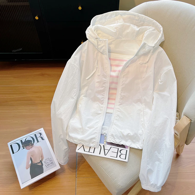 纯色连帽休闲防晒女夏季薄款防晒衣女款爆款2025新款正品防紫外线