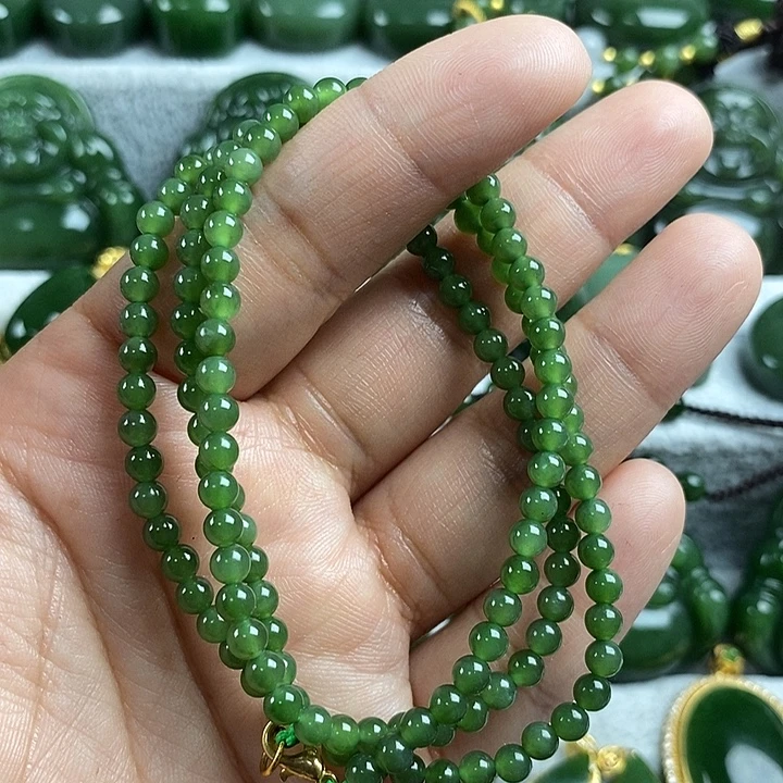 和田玉（碧玉）未镶嵌颈饰4mm