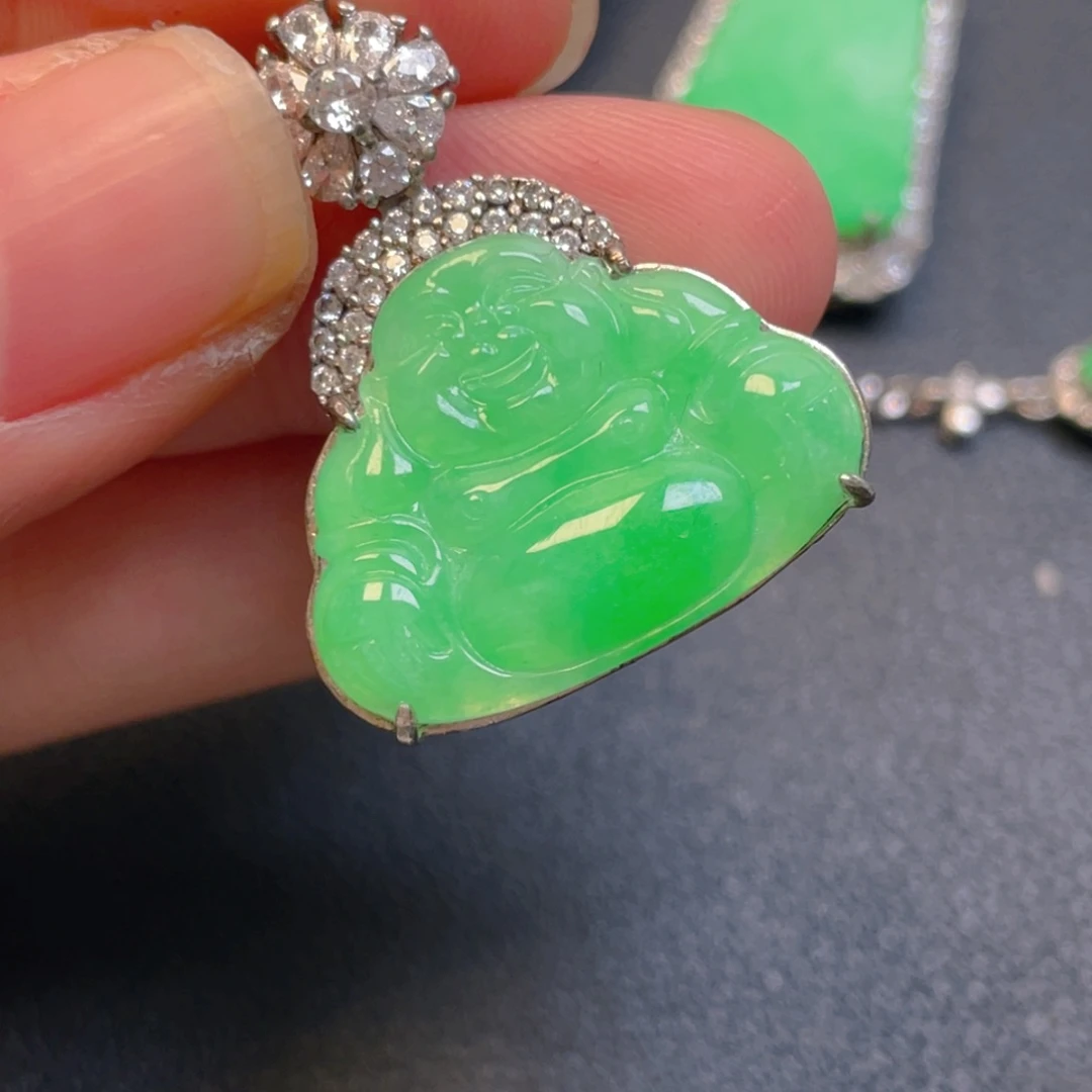 太***花翡翠银S925镶嵌吊坠(不含链)