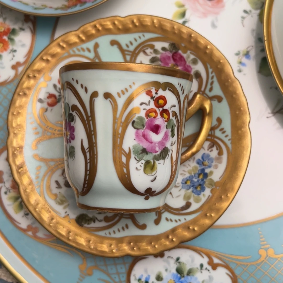 瓷片利摩日手绘咖啡杯