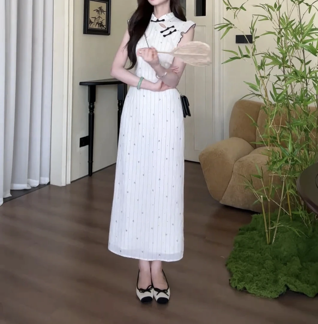 【知世小姐】新中式俏皮miu系旗袍连衣裙小飞袖少女显瘦长短收腰裙
