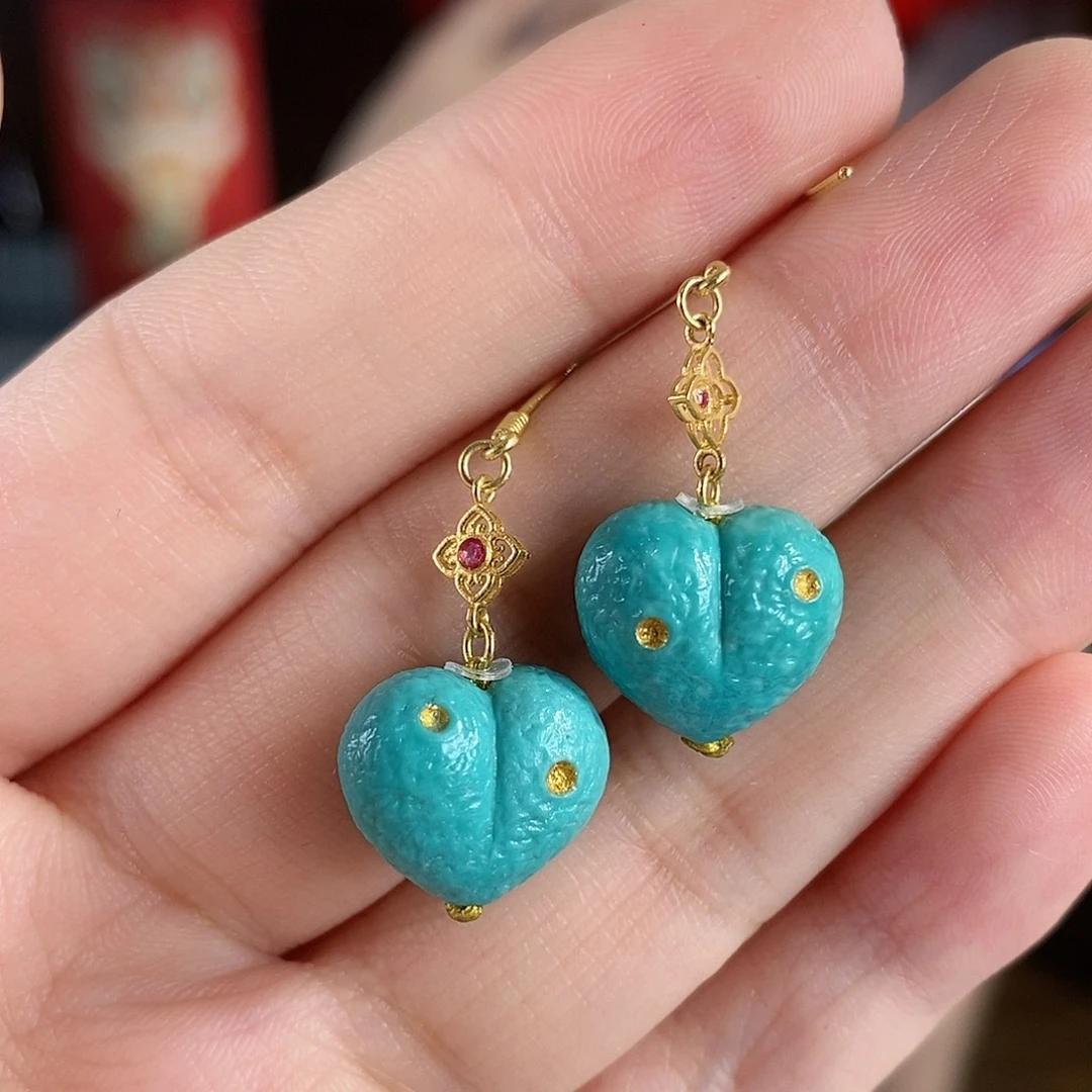 绿松石18K金镶嵌珠宝奇石