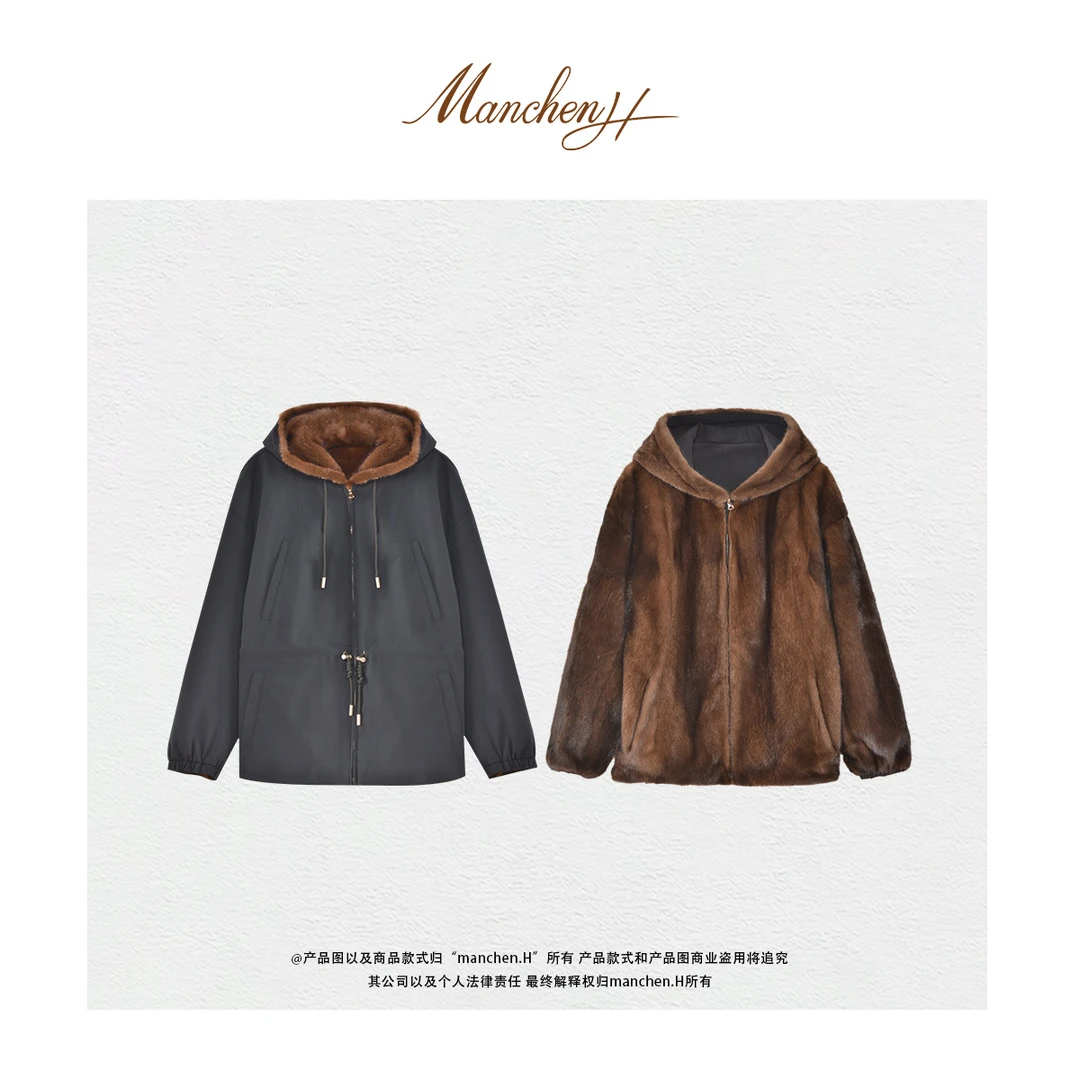 Manchenh"双生魅影"进口小母雕拼三防科技面料两穿连帽外套