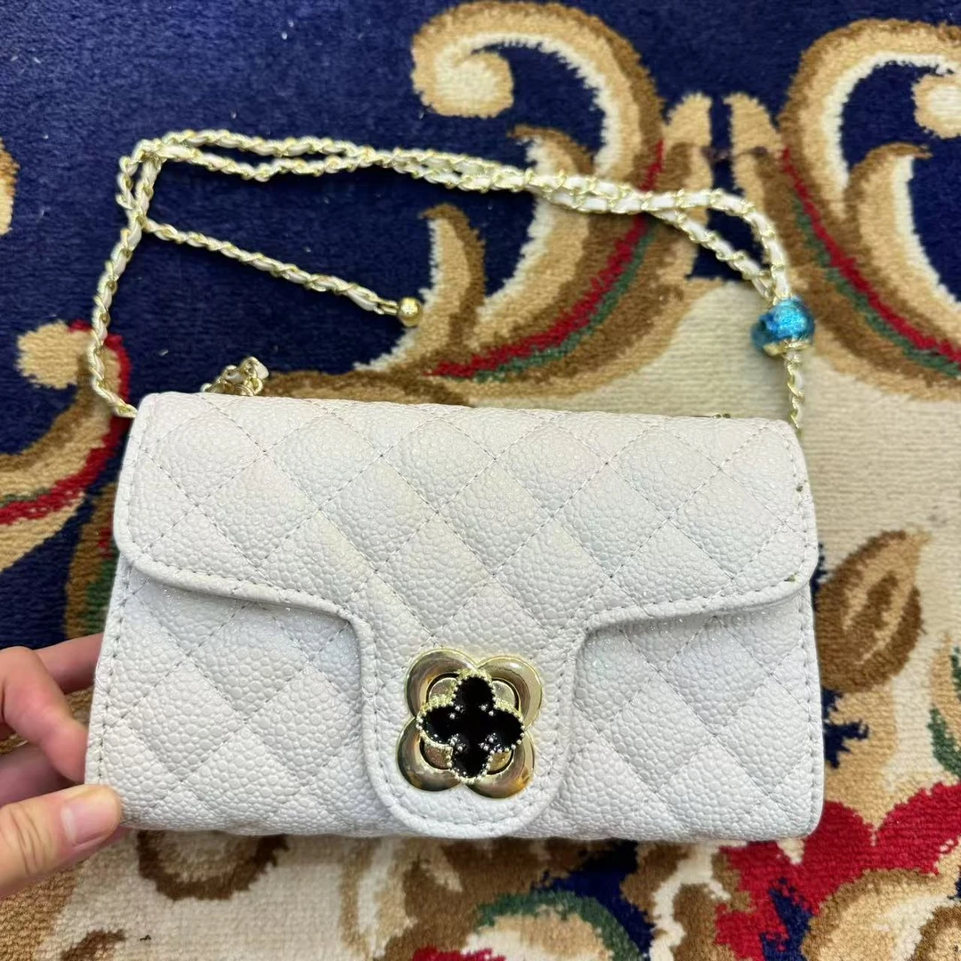 包包小香风白色轻奢时尚百搭女士单肩菱格