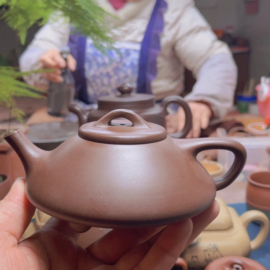 紫砂茶壶合瓢一厂陈腐老紫泥精工半手220毫升