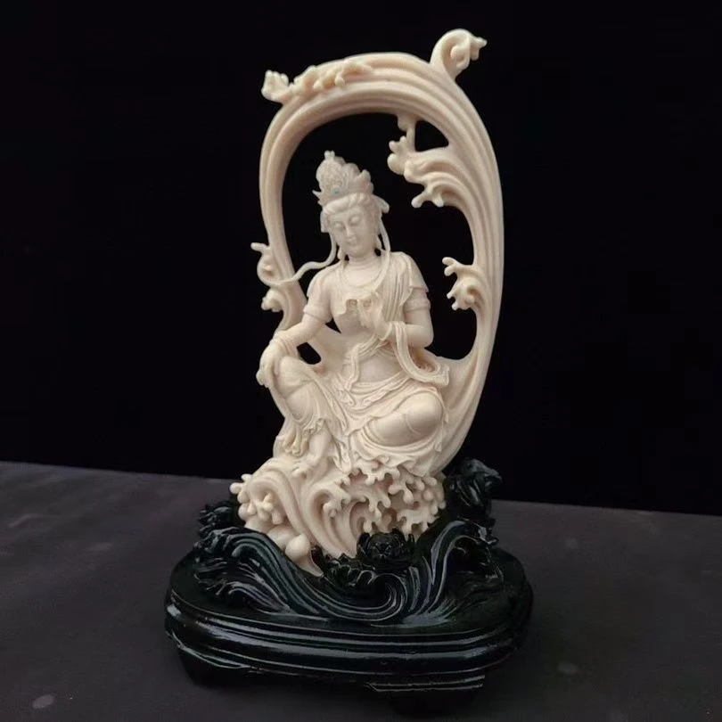猛犸工艺观音摆件 面容慈祥 做工精细(非野生动物制品)