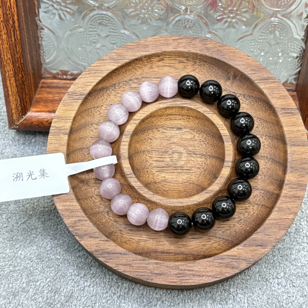 猫眼黑曜石手串14-15