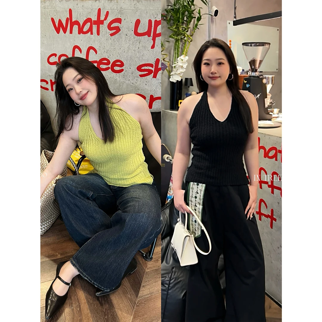 In Tree张桶桶【博主偏爱】挂脖两色吊带显瘦百搭街头风ZXL01903