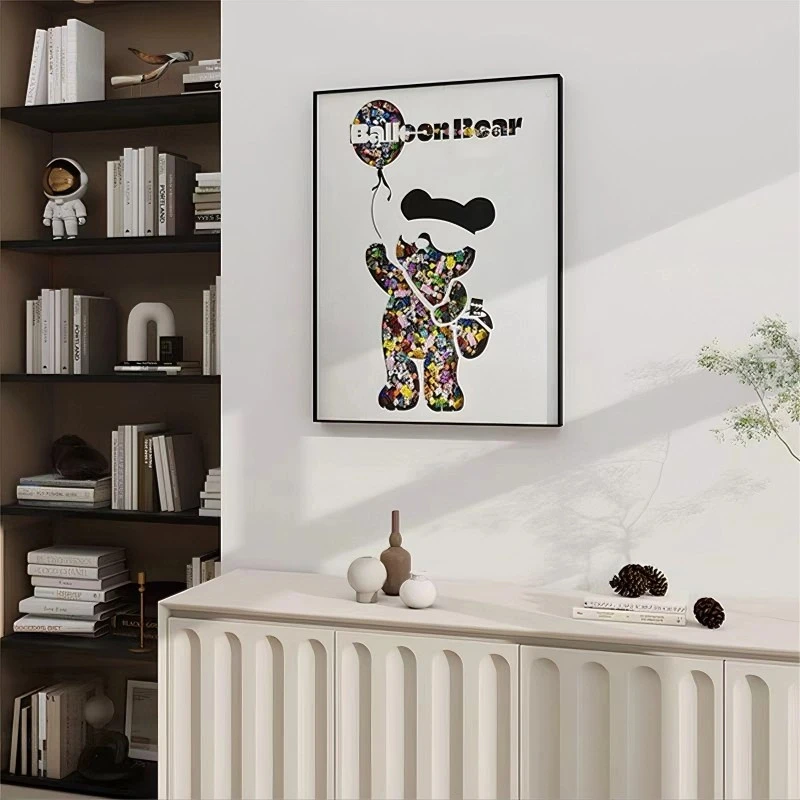 暴力熊高档客厅沙发落地画现代简约玄关壁画直播间装饰画6080