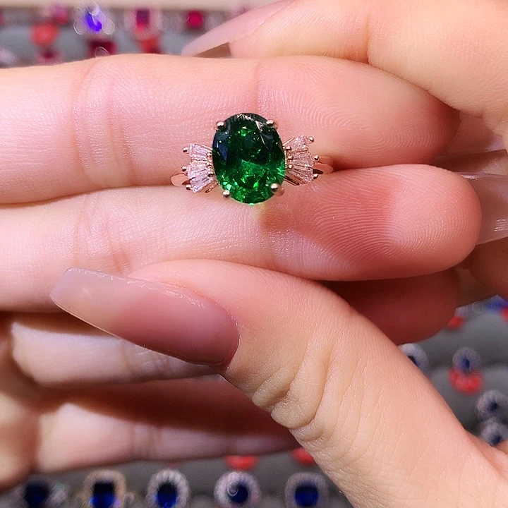 透辉石戒指银S925镶嵌