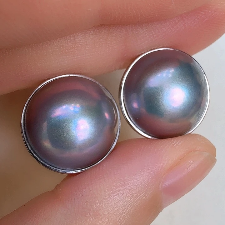 未镶嵌拼合珍珠（马贝珠）耳饰