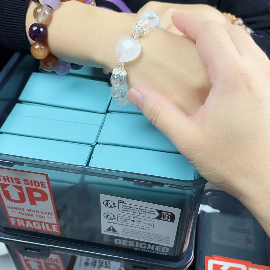 黄晶银S925镀金镶嵌手串