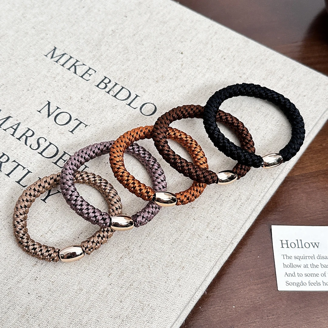 跨境简约百搭高弹力防滑发圈女2025新款头绳橡皮筋女扎高马尾发绳