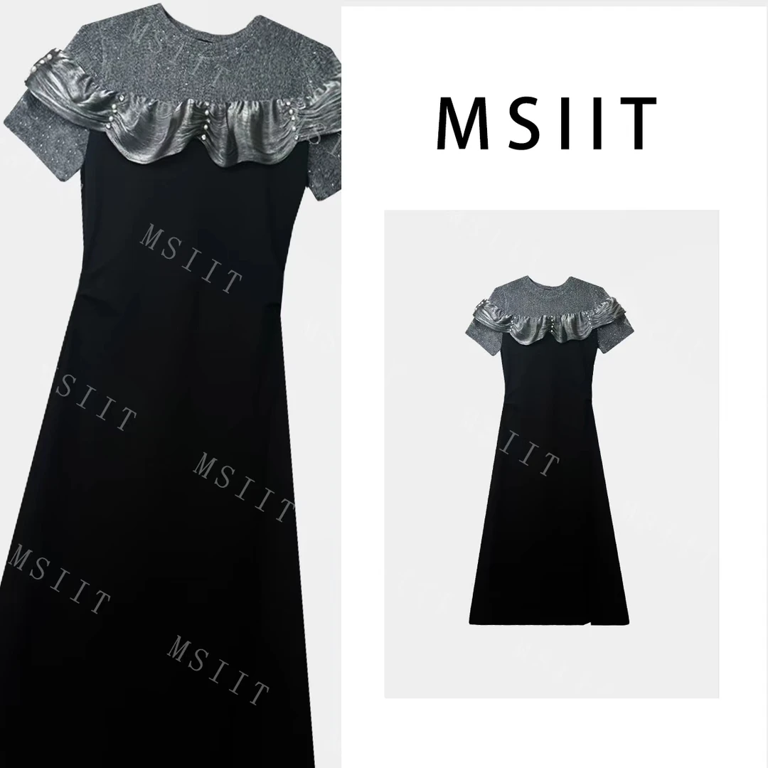 XX-轻奢简约舒适感拼接重工刺绣小熊显瘦气质连衣裙JT-A1121