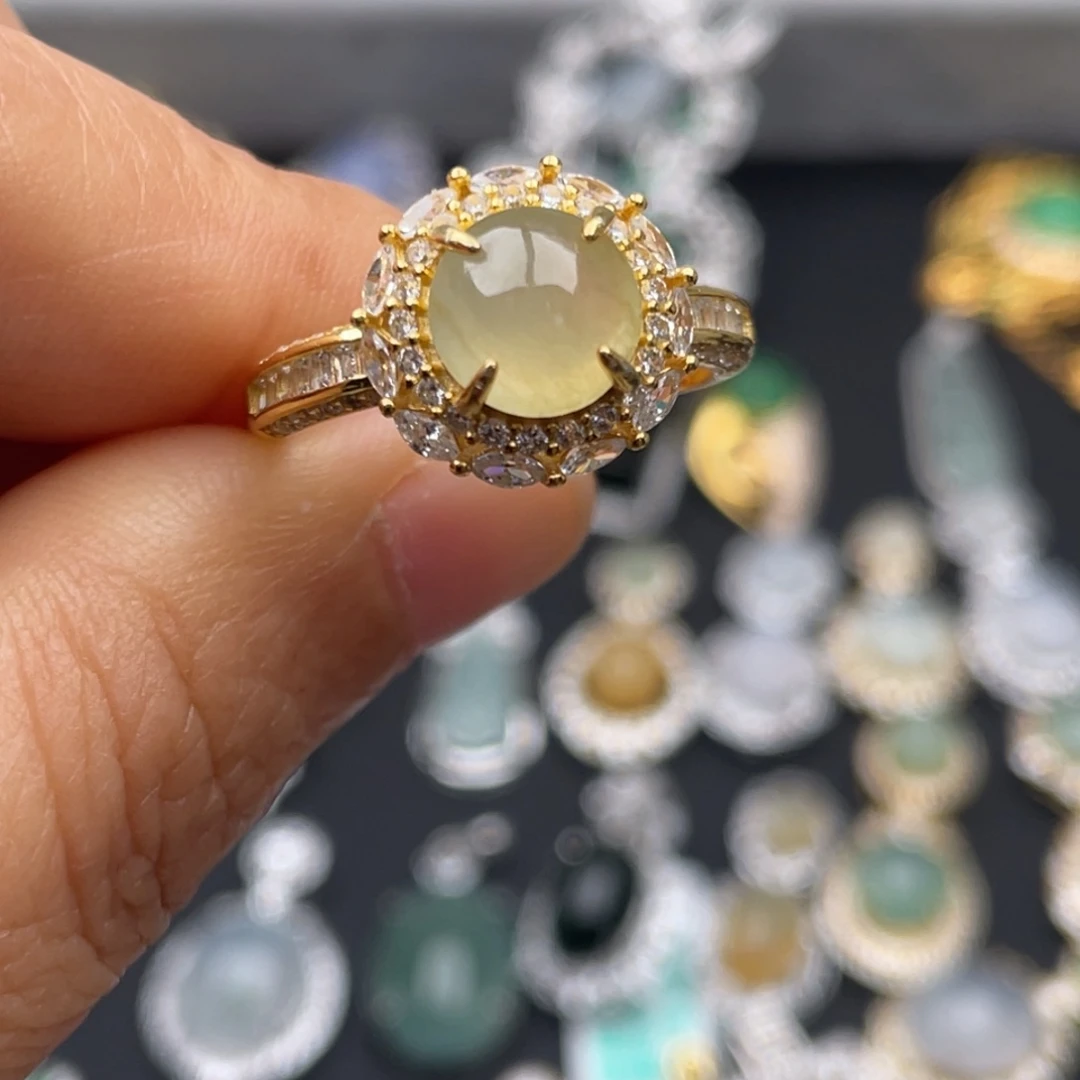 翡翠银S925镶嵌吊坠(不含链)