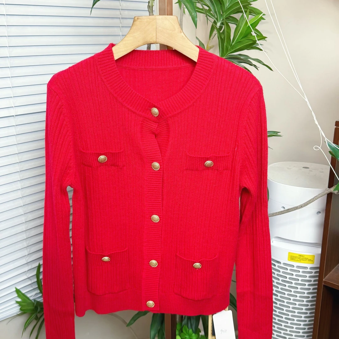 【美久仟】山羊绒四口袋针织开衫