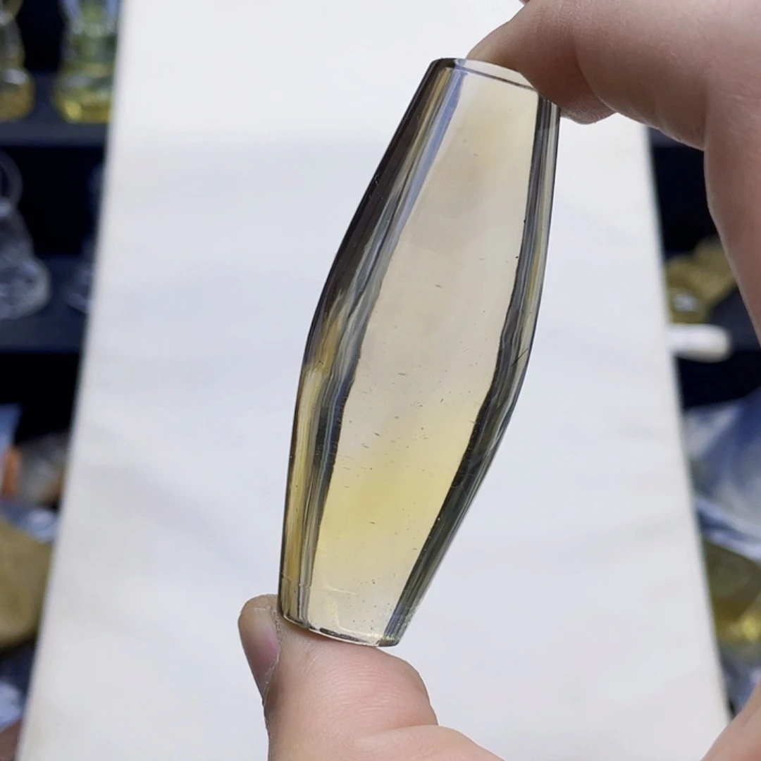 水晶未镶嵌颈饰黄水晶路路通桶珠天珠吊坠