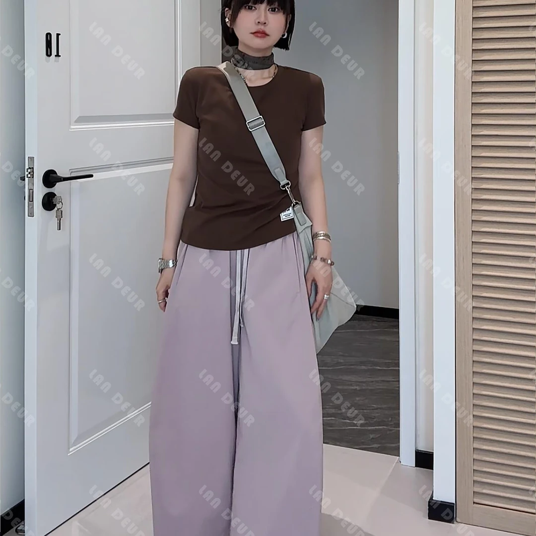 JIUJIU氧气盛夏莱赛尔两色短袖设计感刺绣字母微弹百搭修身T恤