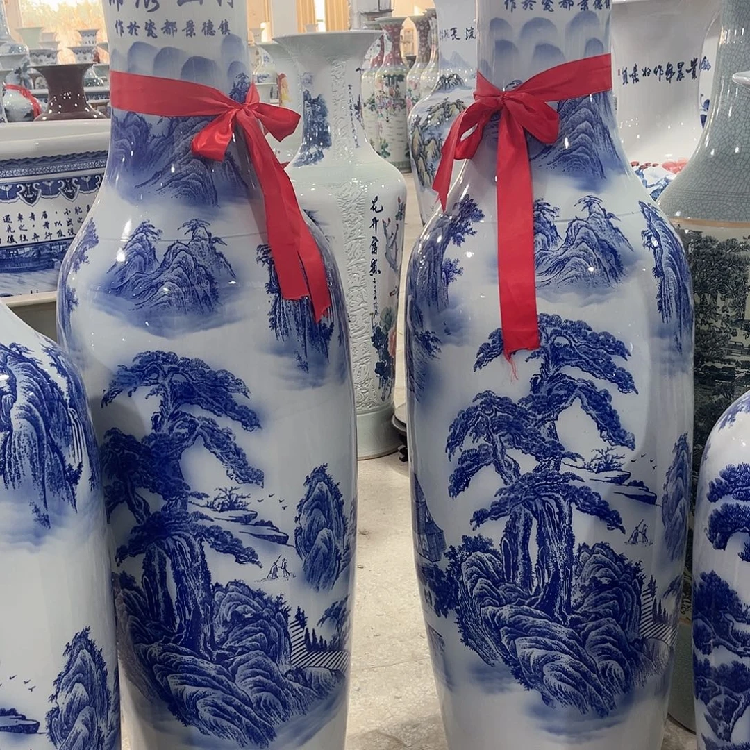 原***王陶景德镇落地大花瓶高度1.6左右一个