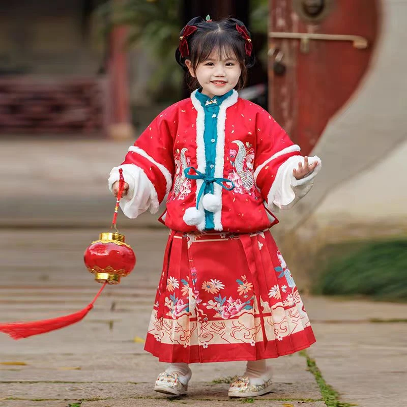6891汉服女童冬款宝宝中国风拜年服超仙古装儿童冬季唐装过年服